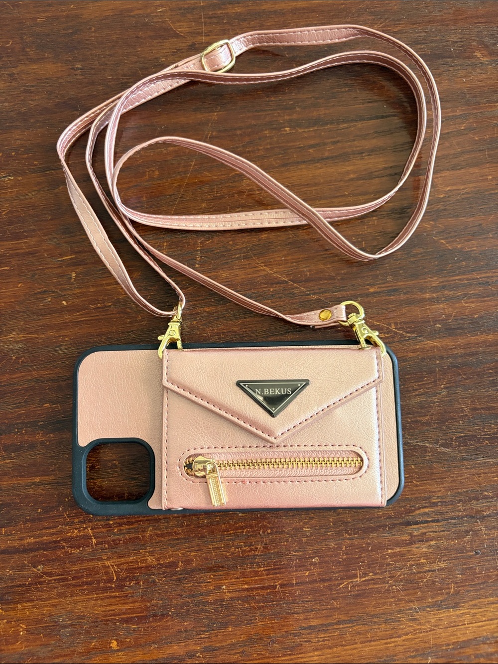 N. Bekus Blush Pink Crossbody Phone Bag